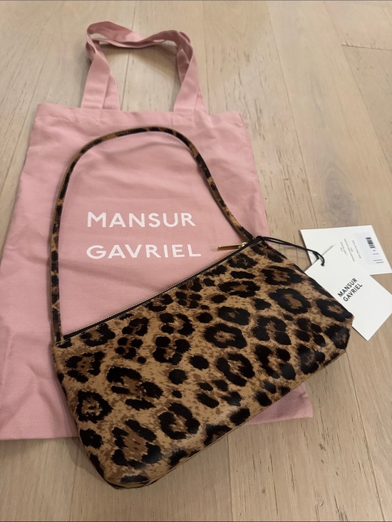Mansur Gavriel Handbags - Mansur Gavriel Gaia Leopard Print Calf Hair Baguette Shoulder Bag